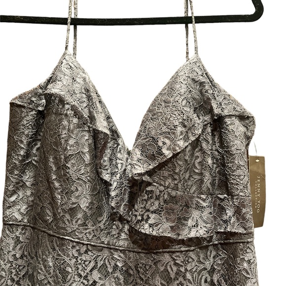Jenny Yoo long lace gray dress size 12 - Picture 3 of 5